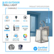 12W LED Outdoor Wall Lantern Fixture with Water Glass Shade, 4000K (Cool White), Dimmable, ETL Listed Load image into Gallery viewer, 12W LED Outdoor Wall Lantern Fixture with Water Glass Shade, 4000K (Cool White), Dimmable, ETL Listed