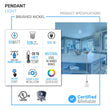 1-Light Flared Shape Pendant Lighting Fixture with Clear Glass Shade, E26 Base, UL Listed for Damp Location Load image into Gallery viewer, 1-Light Flared Shape Pendant Lighting Fixture with Clear Glass Shade, E26 Base, UL Listed for Damp Location