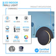 LED Wall Sconce Light For Living Room Lighting, 10W 3000K (Warm White) 483LM 120V Dimmable, Round Load image into Gallery viewer, LED Wall Sconce Light For Living Room Lighting, 10W 3000K (Warm White) 483LM 120V Dimmable, Round