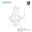 Modern - Double Ring Chandelier With Unique Shade, 115W, 3000K, 5750LM, Dimmable, Pendant Mounting, Aluminum Body Finish Load image into Gallery viewer, Modern - Double Ring Chandelier With Unique Shade, 115W, 3000K, 5750LM, Dimmable, Pendant Mounting, Aluminum Body Finish
