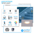 LED Step Lights 3W 3000K (Warm White), 120 LM, 120V, Rectangle, ETL Listed, Dimmable, Wet Location, Indoor Outdoor Stair Lights Load image into Gallery viewer, LED Step Lights 3W 3000K (Warm White), 120 LM, 120V, Rectangle, ETL Listed, Dimmable, Wet Location, Indoor Outdoor Stair Lights