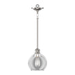 1-Light Clear Glass Pendant Lighting Fixture with Brushed Nickel Finish, E26 Base, UL Listed for Damp Location Load image into Gallery viewer, 1-Light Clear Glass Pendant Lighting Fixture with Brushed Nickel Finish, E26 Base, UL Listed for Damp Location