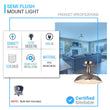 Industrial Style Brushed Nickel Semi Flush Mount Ceiling Fixture, E26 Base, UL Listed, 3 Years Warranty Load image into Gallery viewer, Industrial Style Brushed Nickel Semi Flush Mount Ceiling Fixture, E26 Base, UL Listed, 3 Years Warranty