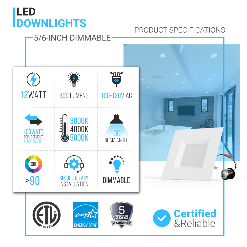 3 pièces LED Downlight 3 couleurs variable Spot LED 6 W 220 V