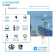 8W Cylinder Shape LED Pendant Light, Brushed Nickel Finish, 4000K (Cool White), 500 Lumens, ETL Listed Load image into Gallery viewer, 8W Cylinder Shape LED Pendant Light, Brushed Nickel Finish, 4000K (Cool White), 500 Lumens, ETL Listed