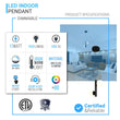 2-Lights, Globe Pendant Chandelier, 17W, 3000K, Matte Black Body Finish, Dimmable Load image into Gallery viewer, 2-Lights, Globe Pendant Chandelier, 17W, 3000K, Matte Black Body Finish, Dimmable