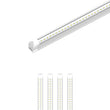 8ft LED Shop Light Fixture, 60W V Shape 6500K 7200LM Clear Cover, AC100-277V, ETL Listed, Plug and Play, Damp Location, High Output T8 Integrated LED Tube, Linkable LED Shop Lights for Garage, Warehouse, Workshop Load image into Gallery viewer, 8ft LED Shop Light Fixture, 60W V Shape 6500K 7200LM Clear Cover, AC100-277V, ETL Listed, Plug and Play, Damp Location, High Output T8 Integrated LED Tube, Linkable LED Shop Lights for Garage, Warehouse, Workshop