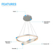 2-Ring, Circular LED Chandelier, 60W, 3000K, 2800LM, Dimmable, 5 Years Warranty Load image into Gallery viewer, 2-Ring, Circular LED Chandelier, 60W, 3000K, 2800LM, Dimmable, 5 Years Warranty