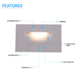 LED Step Lights 3W 3000K (Warm White), 120 LM, 120V, Rectangle, ETL Listed, Dimmable, Wet Location, Indoor Outdoor Stair Lights Load image into Gallery viewer, LED Step Lights 3W 3000K (Warm White), 120 LM, 120V, Rectangle, ETL Listed, Dimmable, Wet Location, Indoor Outdoor Stair Lights