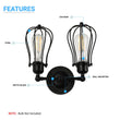 Steel Birdcage Wall Sconce Lighting Fixtures, Matte Black Finish, E26 Base, UL Listed, 3 Years Warranty Load image into Gallery viewer, Steel Birdcage Wall Sconce Lighting Fixtures, Matte Black Finish, E26 Base, UL Listed, 3 Years Warranty