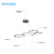 Modern Circular Chandelier, 5-Light, 92W, 3000K (Warm White), 3677 Lumens, Wheel Chandelier, Dimension: 50.1''x31.6''x110'' Load image into Gallery viewer, Modern Circular Chandelier, 5-Light, 92W, 3000K (Warm White), 3677 Lumens, Wheel Chandelier, Dimension: 50.1''x31.6''x110''