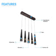 Chandeliers 5-lights, Dining Room Lighting Fixtures, 25W, 3000K, 1250LM, Hanging Light with Wires For Kitchen Island Dining Room Living Room Cafe Pub Load image into Gallery viewer, Chandeliers 5-lights, Dining Room Lighting Fixtures, 25W, 3000K, 1250LM, Hanging Light with Wires For Kitchen Island Dining Room Living Room Cafe Pub