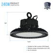 UFO LED High Bay Light 240W/220W/200W Wattage Adjustable, 4000K, 150 LM/W, DLC Premium 1-10V Dimmable, AC120-277V, Commercial LED Light for Barn Workshop Warehouse Gym Airport Lights Load image into Gallery viewer, UFO LED High Bay Light 240W/220W/200W Wattage Adjustable, 4000K, 150 LM/W, DLC Premium 1-10V Dimmable, AC120-277V, Commercial LED Light for Barn Workshop Warehouse Gym Airport Lights