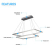 Modern Two-Tier Square Chandelier Lighting, 54W, 3000K, 3016LM, Dimension : 19.7''L×19.7''W×55''H Load image into Gallery viewer, Modern Two-Tier Square Chandelier Lighting, 54W, 3000K, 3016LM, Dimension : 19.7''L×19.7''W×55''H