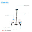 Flared Shape Chandelier Lighting Fixture with Clear Glass Shades, E26 Base, UL Listed for Damp Location, 3 Years Warranty Load image into Gallery viewer, Flared Shape Chandelier Lighting Fixture with Clear Glass Shades, E26 Base, UL Listed for Damp Location, 3 Years Warranty