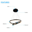 2-Ring, Circular LED Chandelier, 60W, 3000K, 2800LM, Dimmable, 5 Years Warranty Load image into Gallery viewer, 2-Ring, Circular LED Chandelier, 60W, 3000K, 2800LM, Dimmable, 5 Years Warranty