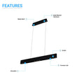 Integrated LED Linear Chandelier Light Fixture In Matte Black Body Finish, 9W, 3000K(warm white), 450LM, Dimmable Load image into Gallery viewer, Integrated LED Linear Chandelier Light Fixture In Matte Black Body Finish, 9W, 3000K(warm white), 450LM, Dimmable