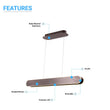 2-Lights, LED Linear Suspension Light, Pendant Mounting, 40W, 3000K, 2000LM, Brushed brown Body Finish, Dimmable Load image into Gallery viewer, 2-Lights, LED Linear Suspension Light, Pendant Mounting, 40W, 3000K, 2000LM, Brushed brown Body Finish, Dimmable