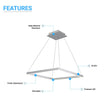 Modern 1-Square Chandelier Lighting, 40W, 3000K,1917LM, Dimmable, Dimension : 19.7'L'×19.7'W'×55''H Load image into Gallery viewer, Modern 1-Square Chandelier Lighting, 40W, 3000K,1917LM, Dimmable, Dimension : 19.7'L'×19.7'W'×55''H