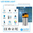 LED Temporary Work Lights with Cage, 100W 5000K, Plug and Play, Linkable, 12000LM, IP64, Portable Hanging Lighting for Construction Jobsite Load image into Gallery viewer, LED Temporary Work Lights with Cage, 100W 5000K, Plug and Play, Linkable, 12000LM, IP64, Portable Hanging Lighting for Construction Jobsite