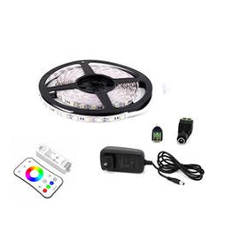 Outdoor LED Light Strips with RGB - LED Tape Light with IP65 and 63 lumens per foot with Power Supply and Controller (KIT)