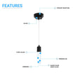 8W Dimmable LED Pendant Ceiling Light, 3000K (Warm White), Seedy Glass Shade, Dimmable, 400 Lumens, ETL Listed Load image into Gallery viewer, 8W Dimmable LED Pendant Ceiling Light, 3000K (Warm White), Seedy Glass Shade, Dimmable, 400 Lumens, ETL Listed