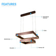 2-Lights, Square Chandelier Lighting in Brushed Brown Body Finish, 141W, 3000K, 8800LM, Oxidation Finish Technique, Dimmable Load image into Gallery viewer, 2-Lights, Square Chandelier Lighting in Brushed Brown Body Finish, 141W, 3000K, 8800LM, Oxidation Finish Technique, Dimmable