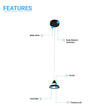 Cone Pendant Lighting, 5W, 3000K (Warm White), Dimmable, Hanging Lights, Load image into Gallery viewer, Cone Pendant Lighting, 5W, 3000K (Warm White), Dimmable, Hanging Lights,