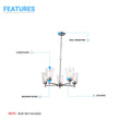 Flared Shape Chandelier Lighting Fixture with Clear Glass Shades, E26 Base, UL Listed for Damp Location, 3 Years Warranty Load image into Gallery viewer, Flared Shape Chandelier Lighting Fixture with Clear Glass Shades, E26 Base, UL Listed for Damp Location, 3 Years Warranty