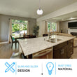 1-Light Clear Glass Pendant Lighting Fixture with Brushed Nickel Finish, E26 Base, UL Listed for Damp Location Load image into Gallery viewer, 1-Light Clear Glass Pendant Lighting Fixture with Brushed Nickel Finish, E26 Base, UL Listed for Damp Location