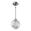 1-Light Clear Glass Pendant Lighting Fixture with Brushed Nickel Finish, E26 Base, UL Listed for Damp Location Load image into Gallery viewer, 1-Light Clear Glass Pendant Lighting Fixture with Brushed Nickel Finish, E26 Base, UL Listed for Damp Location