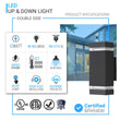 LED Up & Down Wall Lights Outdoor, Square, 2x6W, AC100- 277V, Waterproof Wall Sconce in 2 Lights, ETL-Listed, 80-90 Lumens/W Load image into Gallery viewer, LED Up & Down Wall Lights Outdoor, Square, 2x6W, AC100- 277V, Waterproof Wall Sconce in 2 Lights, ETL-Listed, 80-90 Lumens/W