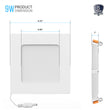 4 Inch Ultra Thin Square LED Recessed Light with Junction Box, 9W, 650LM, Damp Location, Dimmable, Ceiling Mount Light Trim For Office, Kitchen, Bedroom, Bathroom Load image into Gallery viewer, 4 Inch Ultra Thin Square LED Recessed Light with Junction Box, 9W, 650LM, Damp Location, Dimmable, Ceiling Mount Light Trim For Office, Kitchen, Bedroom, Bathroom