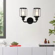 Birdcage Shape Bathroom Light Fixtures, Wall Mount, Matte Black with Clear Glass Shade, 1-Light/2-Light/3-Light, E26 Base, For Damp Locations, Vanity Lighting Load image into Gallery viewer, Birdcage Shape Bathroom Light Fixtures, Wall Mount, Matte Black with Clear Glass Shade, 1-Light/2-Light/3-Light, E26 Base, For Damp Locations, Vanity Lighting