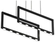 2-Rectangle Lights, 38W, 3000K, 1900LM, LED Kitchen Island Light Pendant For Dining Living Room, Dimmable, Matte black Body Finish Load image into Gallery viewer, 2-Rectangle Lights, 38W, 3000K, 1900LM, LED Kitchen Island Light Pendant For Dining Living Room, Dimmable, Matte black Body Finish