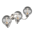 Clear Glass Bathroom Light Fixtures, Wall Mount, 2-Head/3-Head, E26 Base Brushed Nickel Finish, Vanity Lighting Load image into Gallery viewer, Clear Glass Bathroom Light Fixtures, Wall Mount, 2-Head/3-Head, E26 Base Brushed Nickel Finish, Vanity Lighting