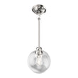 1-Light Clear Glass Pendant Lighting Fixture with Brushed Nickel Finish, E26 Base, UL Listed for Damp Location Load image into Gallery viewer, 1-Light Clear Glass Pendant Lighting Fixture with Brushed Nickel Finish, E26 Base, UL Listed for Damp Location