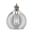 1-Light Clear Glass Pendant Lighting Fixture with Brushed Nickel Finish, E26 Base, UL Listed for Damp Location Load image into Gallery viewer, 1-Light Clear Glass Pendant Lighting Fixture with Brushed Nickel Finish, E26 Base, UL Listed for Damp Location