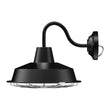 12W Textured Black Gooseneck LED Outdoor Wall Light with Nickel Cage, 3000K (Warm White), Dimmable, 1000 Lumens, ETL Listed Load image into Gallery viewer, 12W Textured Black Gooseneck LED Outdoor Wall Light with Nickel Cage, 3000K (Warm White), Dimmable, 1000 Lumens, ETL Listed