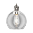 1-Light Clear Glass Pendant Lighting Fixture with Brushed Nickel Finish, E26 Base, UL Listed for Damp Location Load image into Gallery viewer, 1-Light Clear Glass Pendant Lighting Fixture with Brushed Nickel Finish, E26 Base, UL Listed for Damp Location