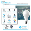 LED Light Bulbs A21 16 Watt 1600 Lumens 5000K Daylight White Dimmable E26 Base Damp Location, Standard LED Bulbs Load image into Gallery viewer, LED Light Bulbs A21 16 Watt 1600 Lumens 5000K Daylight White Dimmable E26 Base Damp Location, Standard LED Bulbs