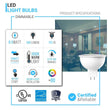 MR16 LED Light Bulbs 6.5W 3000K 500 Lumens Dimmable 120V Damp Location Spotlight Light Bulb Load image into Gallery viewer, MR16 LED Light Bulbs 6.5W 3000K 500 Lumens Dimmable 120V Damp Location Spotlight Light Bulb
