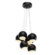 7-Light Black Iron Globe Pendant Chandelier Fixture for Living Room, Bedroom, Dining Room, Office Load image into Gallery viewer, 7-Light Black Iron Globe Pendant Chandelier Fixture for Living Room, Bedroom, Dining Room, Office