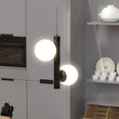 2-Lights, Globe Pendant Chandelier, 17W, 3000K, Matte Black Body Finish, Dimmable Load image into Gallery viewer, 2-Lights, Globe Pendant Chandelier, 17W, 3000K, Matte Black Body Finish, Dimmable