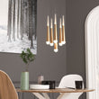 6-Light Chandelier, Brushed Gold Finish, 42W, 3000K, 2100LM, Dimmable, Chandelier Dining Light Living Room Lighting Kitchen Island Load image into Gallery viewer, 6-Light Chandelier, Brushed Gold Finish, 42W, 3000K, 2100LM, Dimmable, Chandelier Dining Light Living Room Lighting Kitchen Island