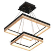 Double Square Chandeliers Light, 128W, 3000K (Warm White), 2461 Lumens, Dimmable Wooden + Matte Black Finish Chandelier Load image into Gallery viewer, Double Square Chandeliers Light, 128W, 3000K (Warm White), 2461 Lumens, Dimmable Wooden + Matte Black Finish Chandelier