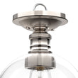 Clear Glass Dome Shape Semi Flush Mount Ceiling Lights, Brushed Nickel Finish, E26 Base, Ceiling Mounting, UL Listed for Damp Location Load image into Gallery viewer, Clear Glass Dome Shape Semi Flush Mount Ceiling Lights, Brushed Nickel Finish, E26 Base, Ceiling Mounting, UL Listed for Damp Location