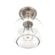 Clear Glass Dome Shape Semi Flush Mount Ceiling Lights, Brushed Nickel Finish, E26 Base, Ceiling Mounting, UL Listed for Damp Location Load image into Gallery viewer, Clear Glass Dome Shape Semi Flush Mount Ceiling Lights, Brushed Nickel Finish, E26 Base, Ceiling Mounting, UL Listed for Damp Location