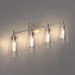 Flared Shape Bathroom Light Fixtures with Clear Glass Shade, E26 Base, UL Listed for Damp Location, Wall Mount, Bathroom Vanity Lighting Load image into Gallery viewer, Flared Shape Bathroom Light Fixtures with Clear Glass Shade, E26 Base, UL Listed for Damp Location, Wall Mount, Bathroom Vanity Lighting