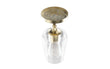 Brass Gold Semi-Flush Mount Light with Bell Shape Clear Glass Shade, E26 Base, Damp Location, Ceiling Mounting, UL Listed Load image into Gallery viewer, Brass Gold Semi-Flush Mount Light with Bell Shape Clear Glass Shade, E26 Base, Damp Location, Ceiling Mounting, UL Listed